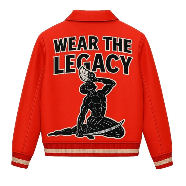 Sekuru Flames Varsity Jacket (Red w/ Letter)