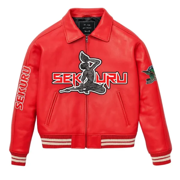 Sekuru Flames Varsity Jacket (Red w/ Letter)